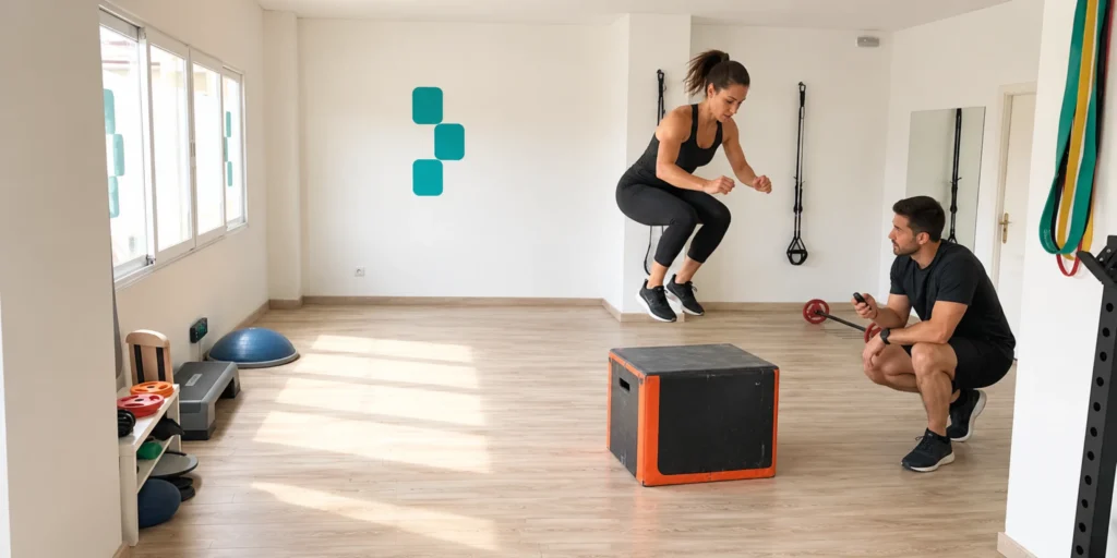 Material de fuerza y trabajo funcional en Pila Centro de Entrenamiento, Santander, usado en la preparación de pruebas físicas para oposiciones